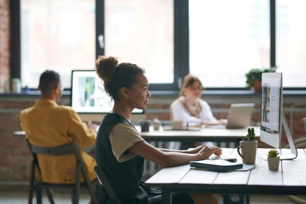 Woman using computer Woman using computer