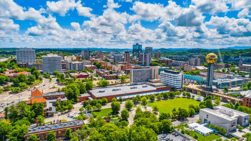 Aerial view of Knoxville, TN
