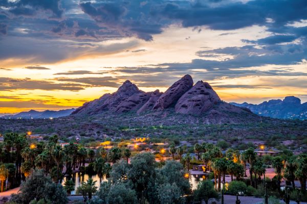 View of Phoenix, Arizona at sunset