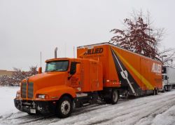 Allied moving truck in winter