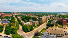 Aerial view of Ann Arbor, MI