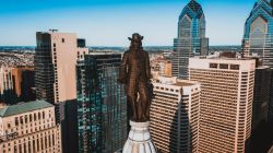 Bronze statue of William Penn atop City Hall in Philadelphia