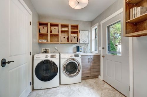 Washer and dryer in a laundry room