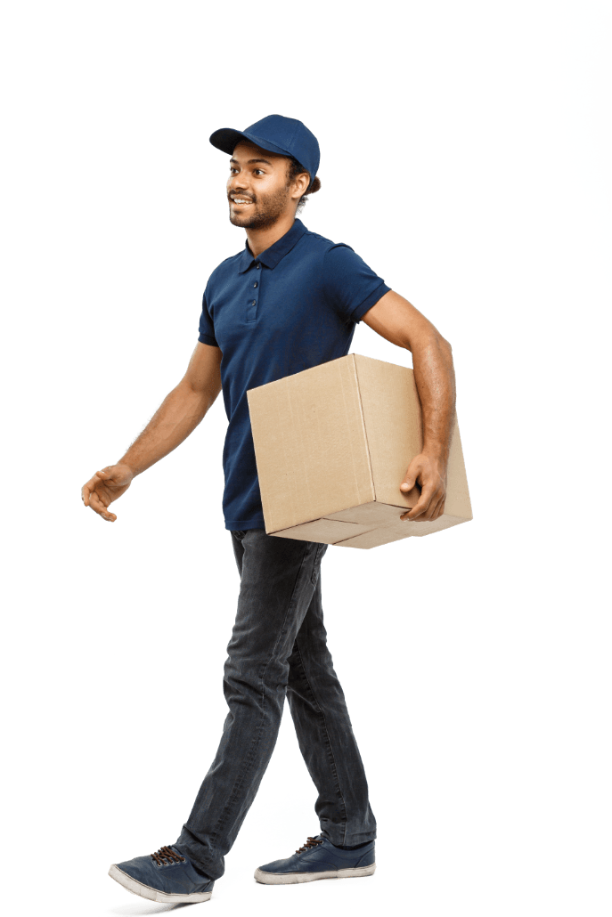 Man carrying a moving box