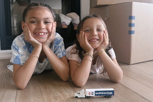 Children smiling while moving