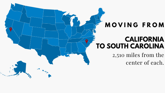 Moving from California to South Carolina