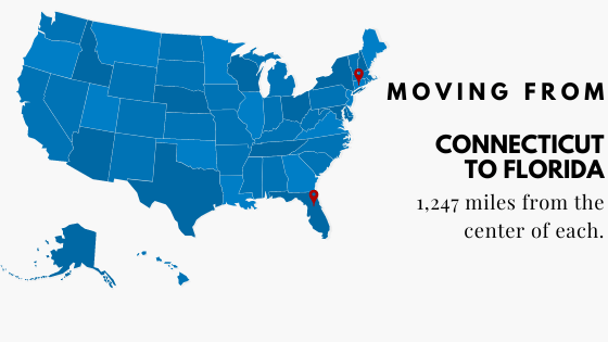 how far is florida from connecticut