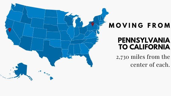 Moving from Pennsylvania to California