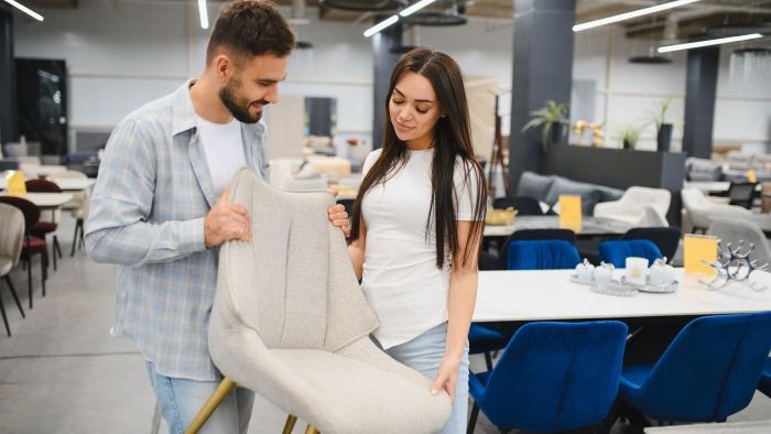 Young couple shopping for furniture Young couple shopping for furniture