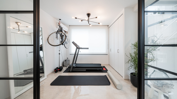 Treadmill in a home gym Treadmill in a home gym