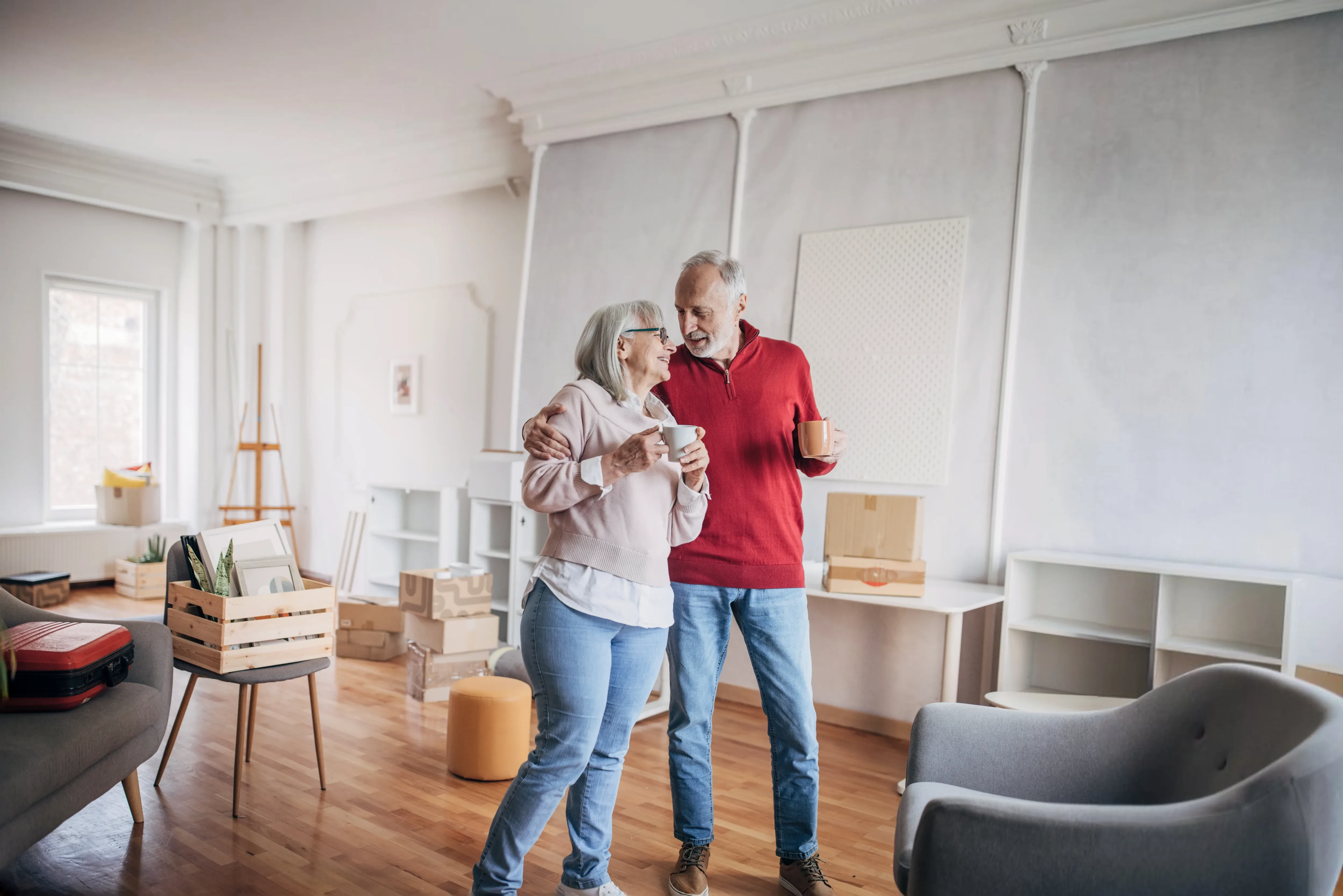 Retired Couple in a living room
